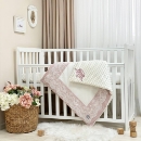 Paturica bebe din satin si tesatura minky Classic Roz (1)